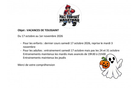 VACANCES DE TOUSSAINT